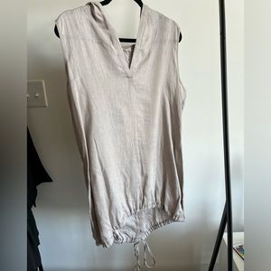 Magaschoni 100% Linen Hooded Dress